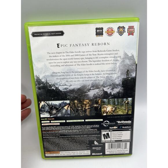 The Elder Scrolls V 5 Skyrim (Xbox 360, 2011) Clean Tested Working - Free Ship - Picture 2 of 4